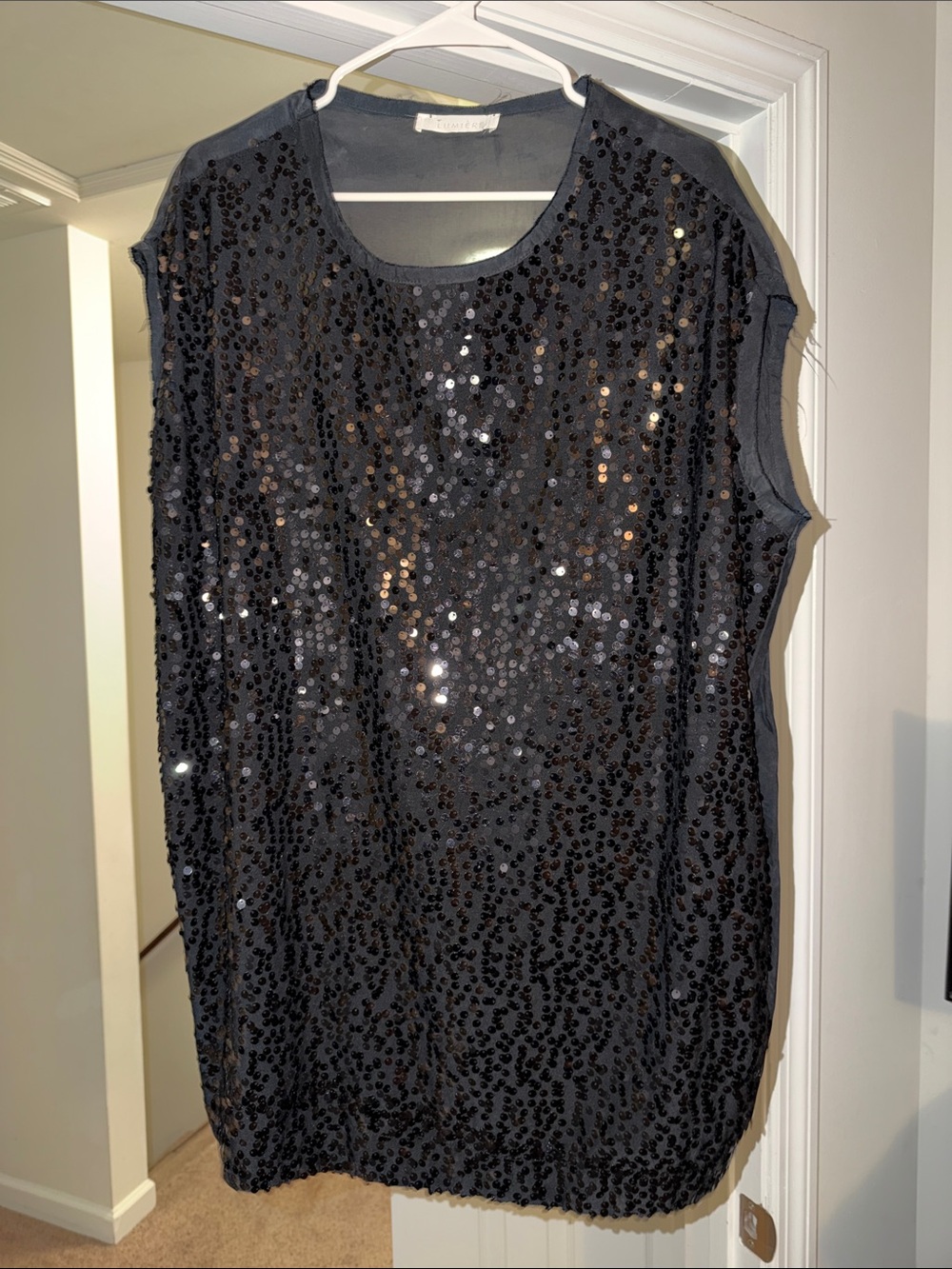 Lumiere Black Sequin Sleeveless Tunic